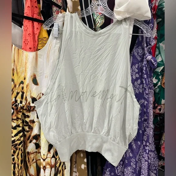 FREE PEOPLE MOVEMENT CUTOUT TANK TOP IN LIGHT GREEN - Picture 3 of 6